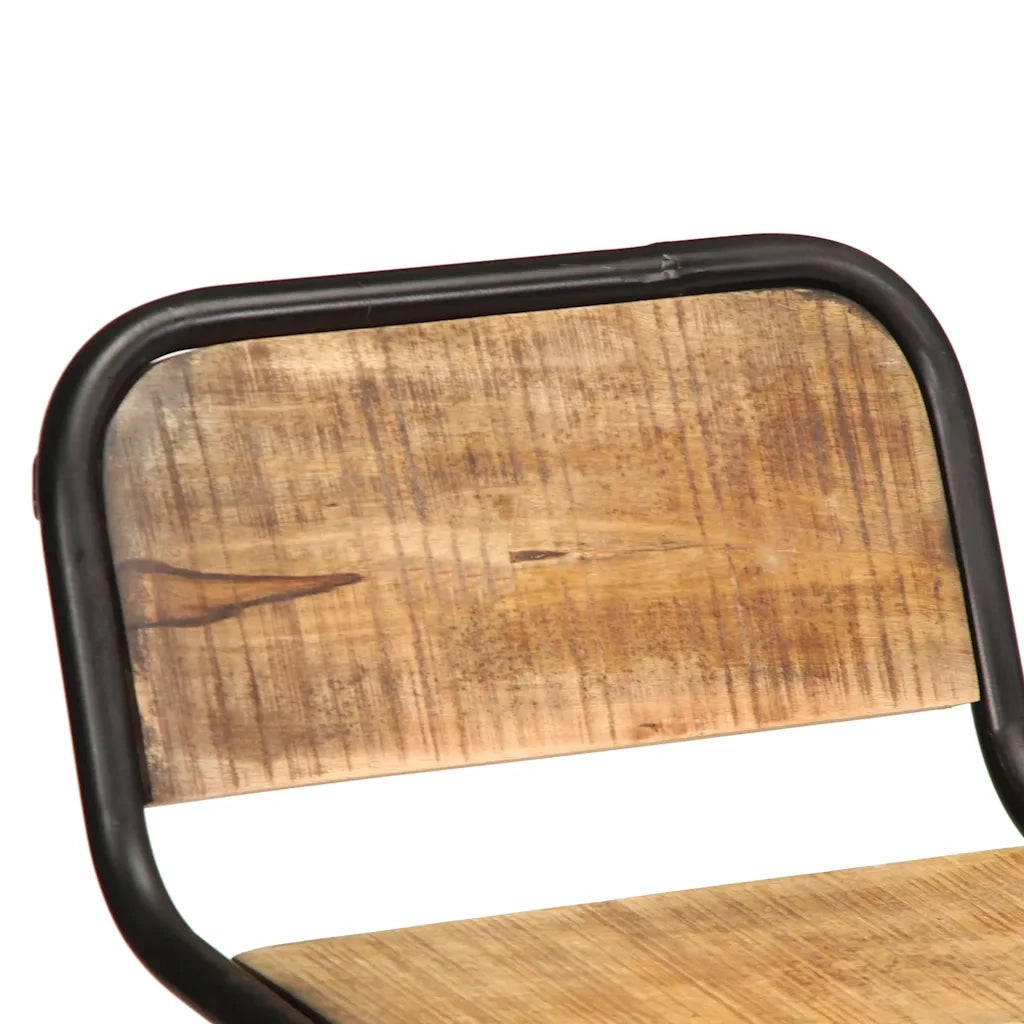 Sgabelli da Bar 4 pz 46x35,5x80 cm Legno Massello Grezzo Mango 4013531