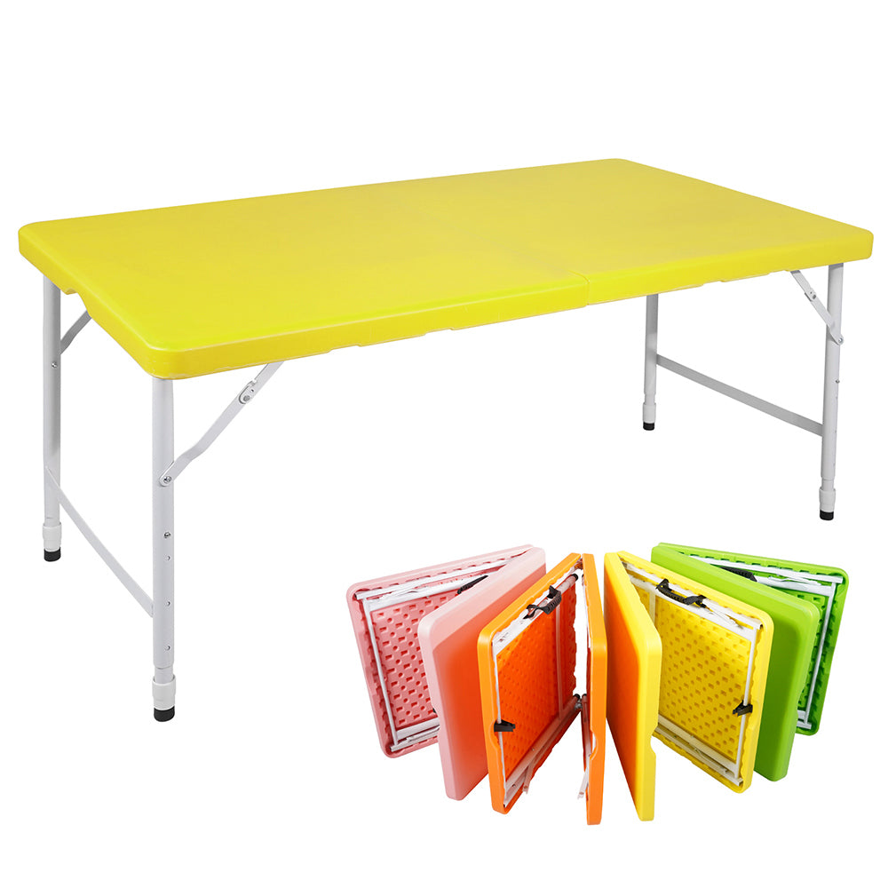 Tavolo-Xylo-125cm pieghevole giallo regolabile portatile 135kg