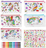 Pennafumicatore con chiusura a cerniera - 10 pezzi - contenitore di archiviazione - per bambini - inclusi pennelli da disegno - dimensioni 21 x 12 cm - Box di colori