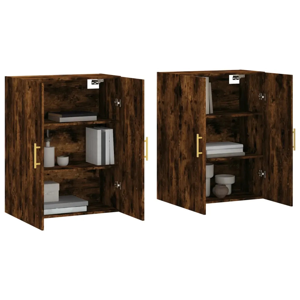 Mobili a Parete 2 pz Rovere Fumo 69,5x34x90 cm 3195616
