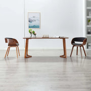 Sedie da Pranzo 2 pz Legno Curvato e Tessuto Grigio 278859