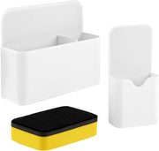 Penna magnetica da parete, 2-pack penne magnetiche, penne magnetiche, penne magnetiche per whiteboard, frigorifero, ufficio scolastico, con spugna per whiteboard (bianca)
