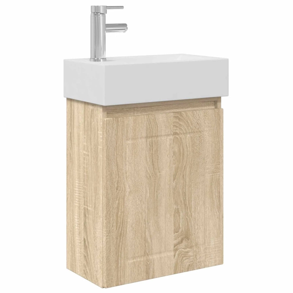 Mobile bagno con rubinetto Rovere Sonoma 45,5 x 25,5 x 84 cm