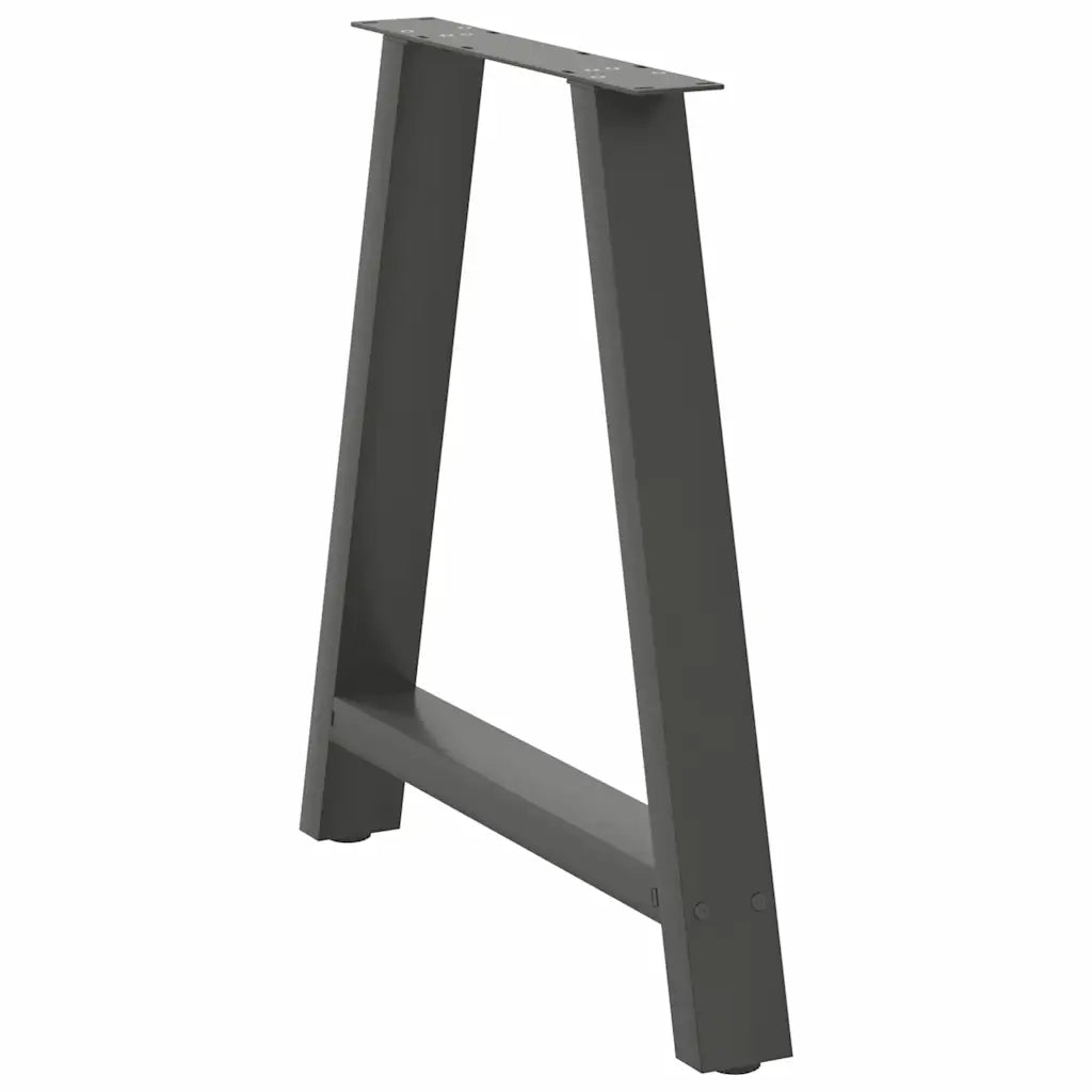 Gambe per tavolo da pranzo a forma di A 2 pz Antracite 70x(72-73) cm Acciaio 4012854