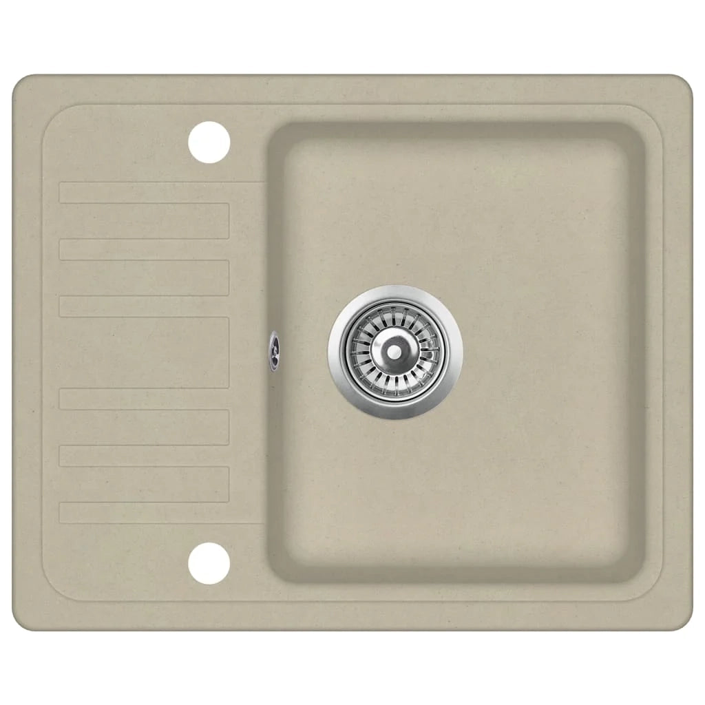 Lavello da cucina vasca singola 57,5 ​​x 46 cm granito beige 02_0002345