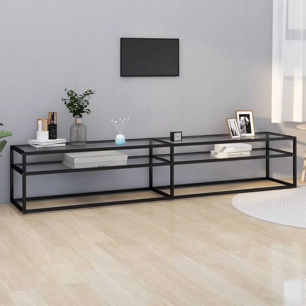 Mobile TV | Armadietto TV | Mobile Porta TV Trasparente 220x40x40,5 cm in Vetro Temperato