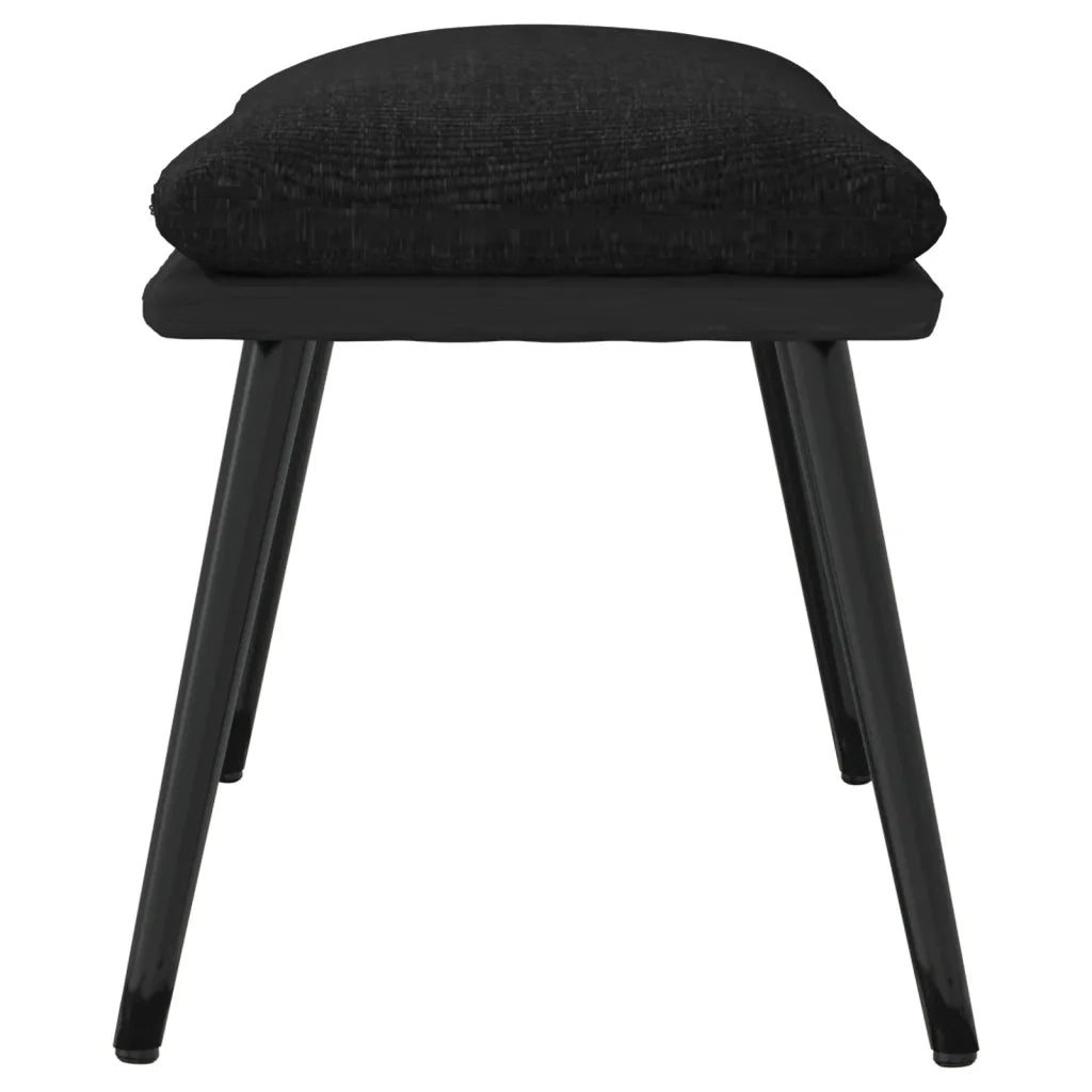 Poggiapiedi Nero 45x29,5x35 cm in Tessuto e Similpelle 341521