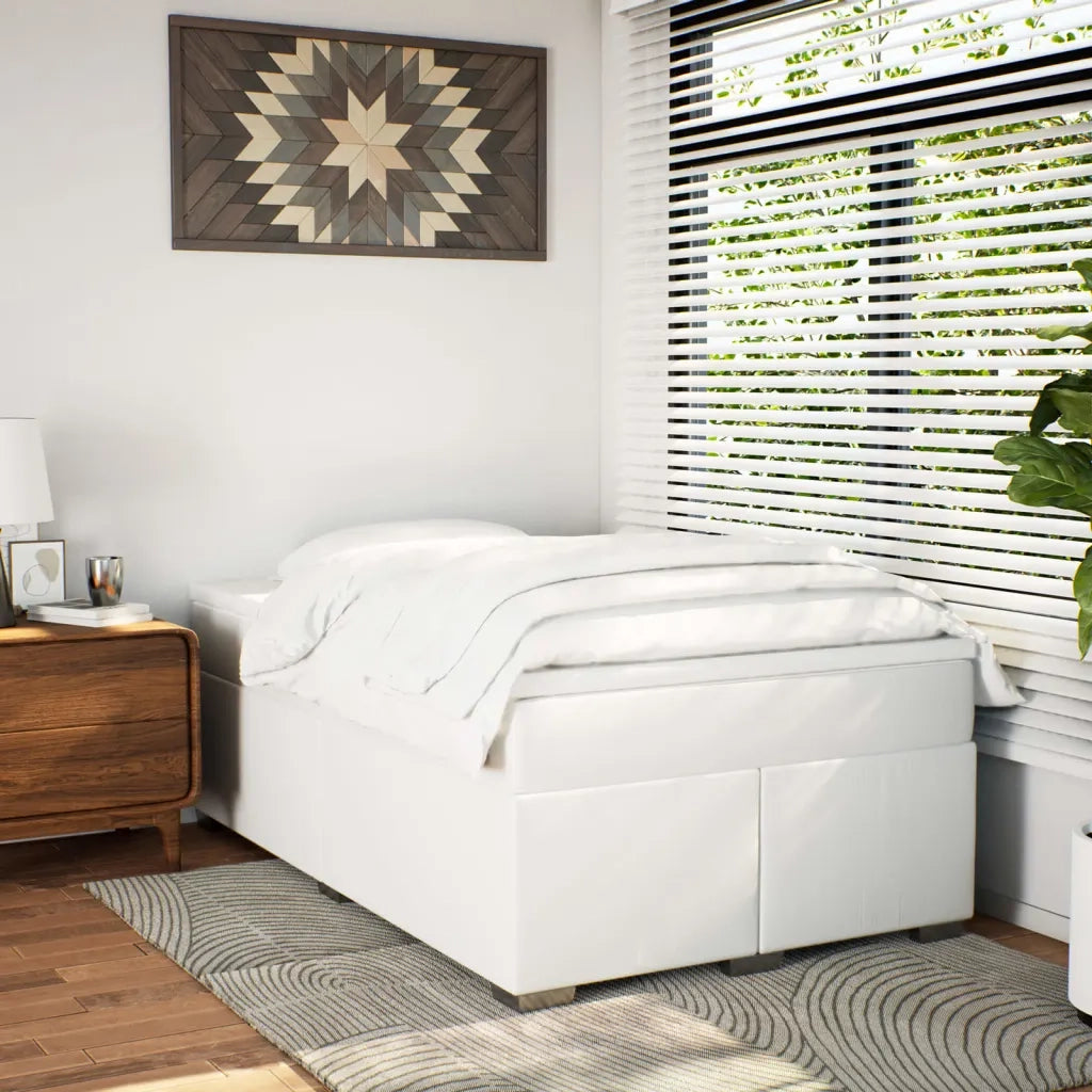 Giroletto a Molle con Materasso Bianco 120x200 cm in Similpelle 3285206