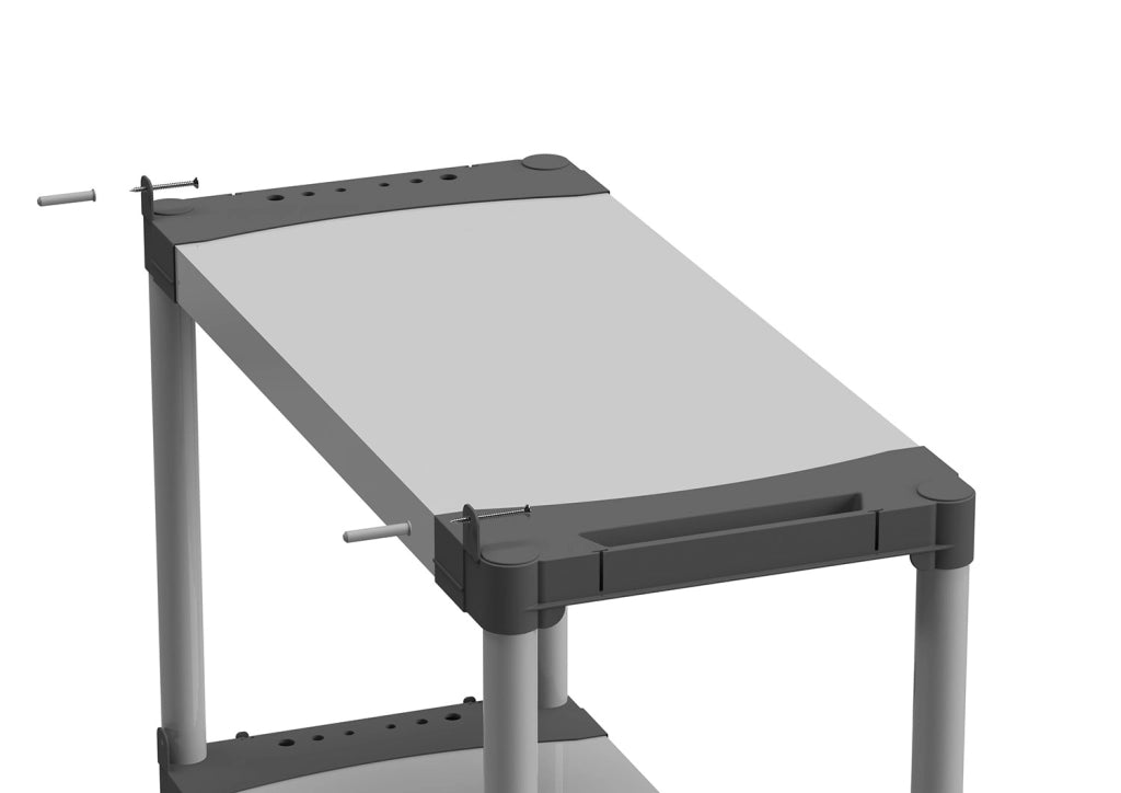 Scaffale 4 Ripiani 80x40x165 cm in Resina PVC Grigio