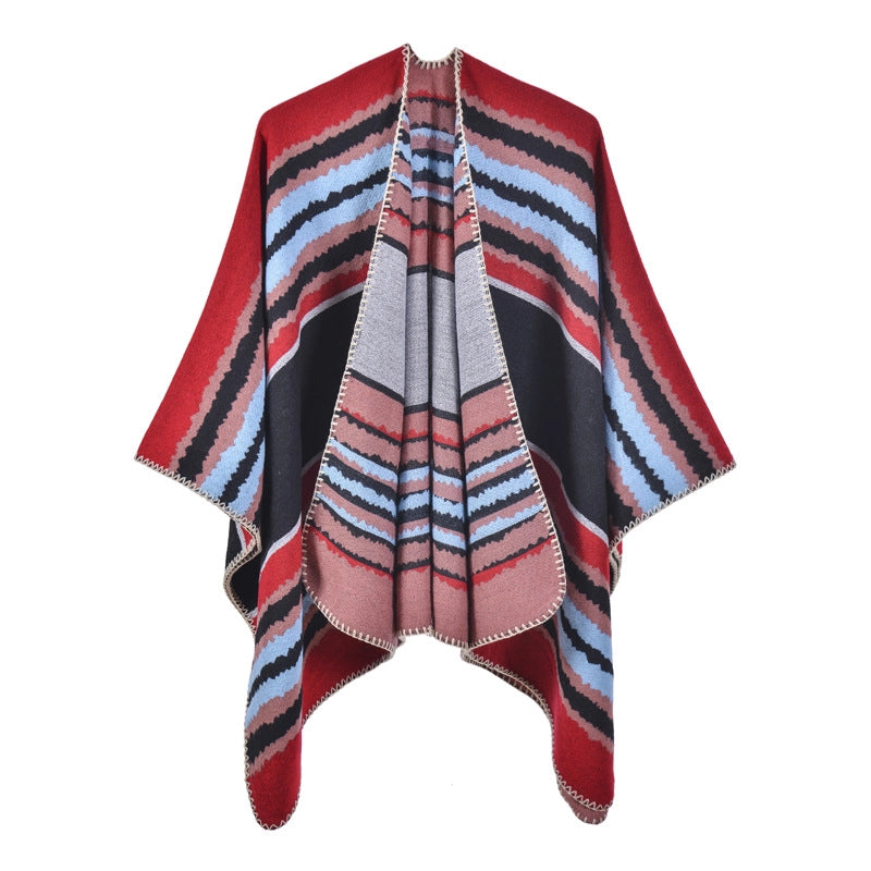 Sciarpa vintage, mantellina da viaggio, jacquard di cashmere, calda, sciarpa divisa