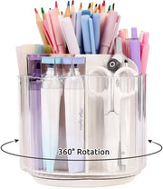 Organizzatore per Pennarelli con 6 Compartimenti, Capacità di Archiviazione Grande, Roto 360°, Pen Organizer per Ufficio, Scuola, Casa, Accessori per Scrittura