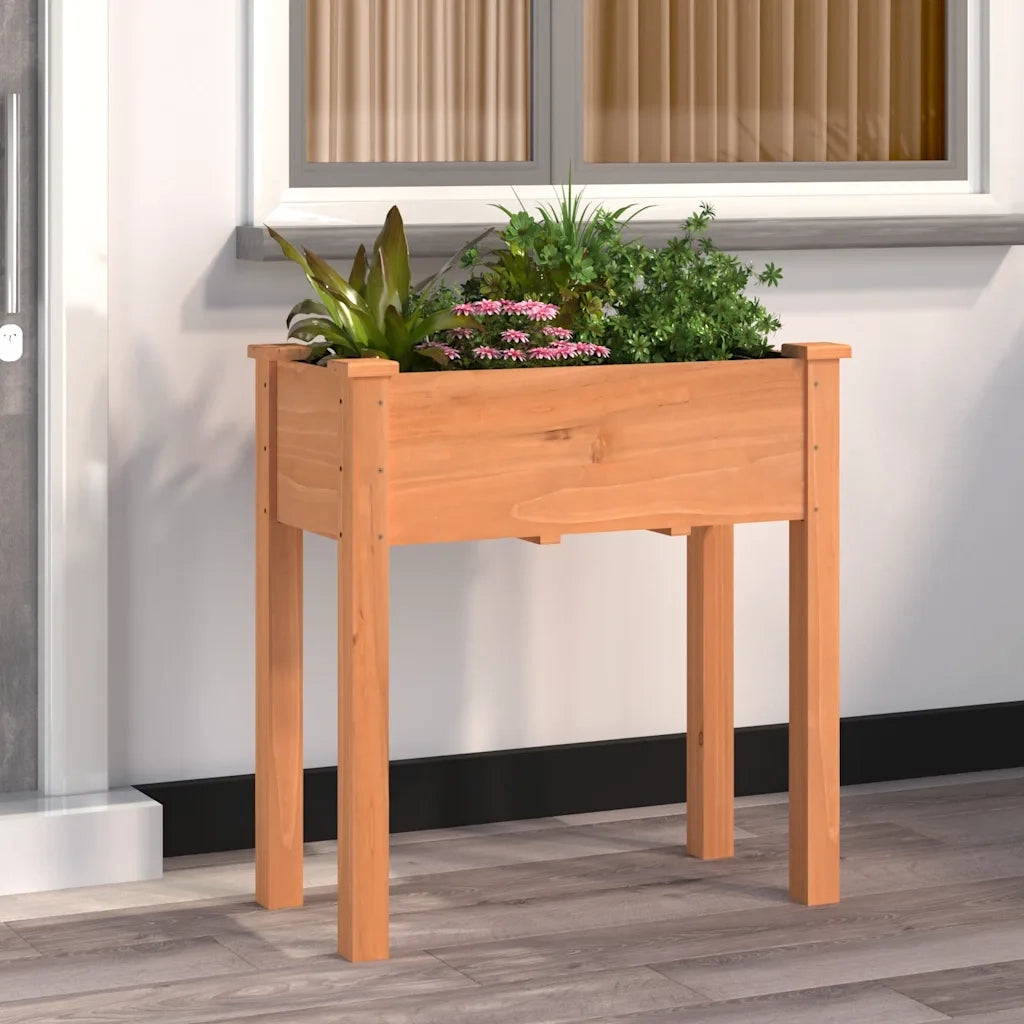 Fioriera con Fodera-Vaso-Contenitore per Piante Marrone 71x37x76 cm Legno Massello di Abete