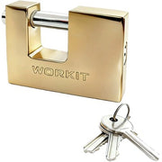 LUCCHETTO RETTANGOLARE WORKIT - OTTONE CHIAVI 3 MM 60- 6 pezzi