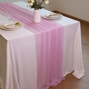 Tavolo da pranzo trasparente con chiffon - 75x300cm Tavolo da pranzo romantico con tulle - Decorazione da tavola in stile bohemien - Adatto per matrimoni, feste, docce di nozze, compleanni