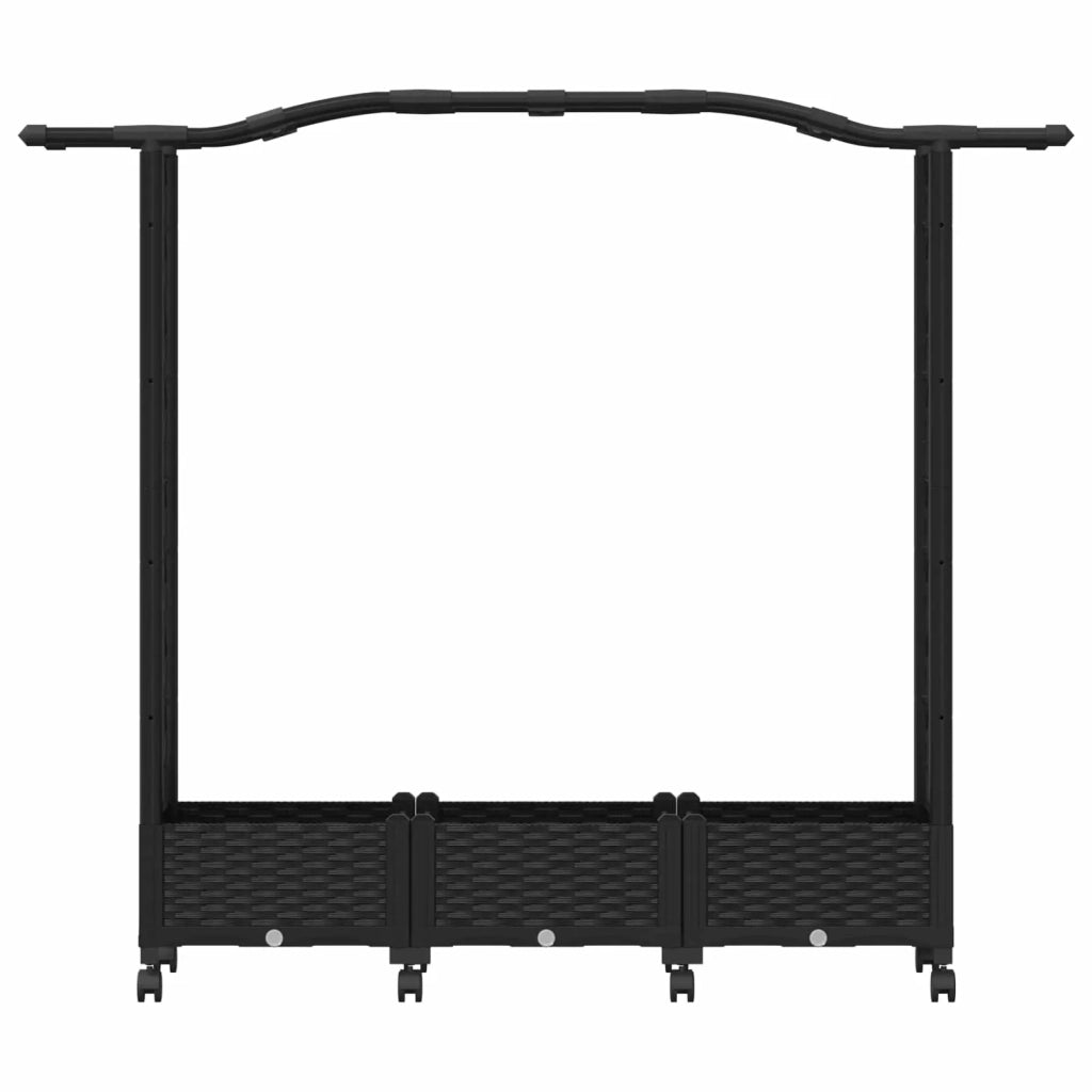 Letto Rialzato con Griglia e Tetto Nero 169 x 40 x 129 cm PP 3423097
