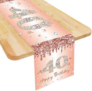Tappeto di benvenuto 40° compleanno rosé oro, 180 x 35 cm