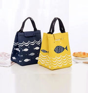 2 contenitori per picnic, contenitore per picnic piccolo, contenitore isolante pieghevole, contenitore termico con rivestimento di pellicola, contenitore per trasporto di alimenti per uso quotidiano (blu + giallo)