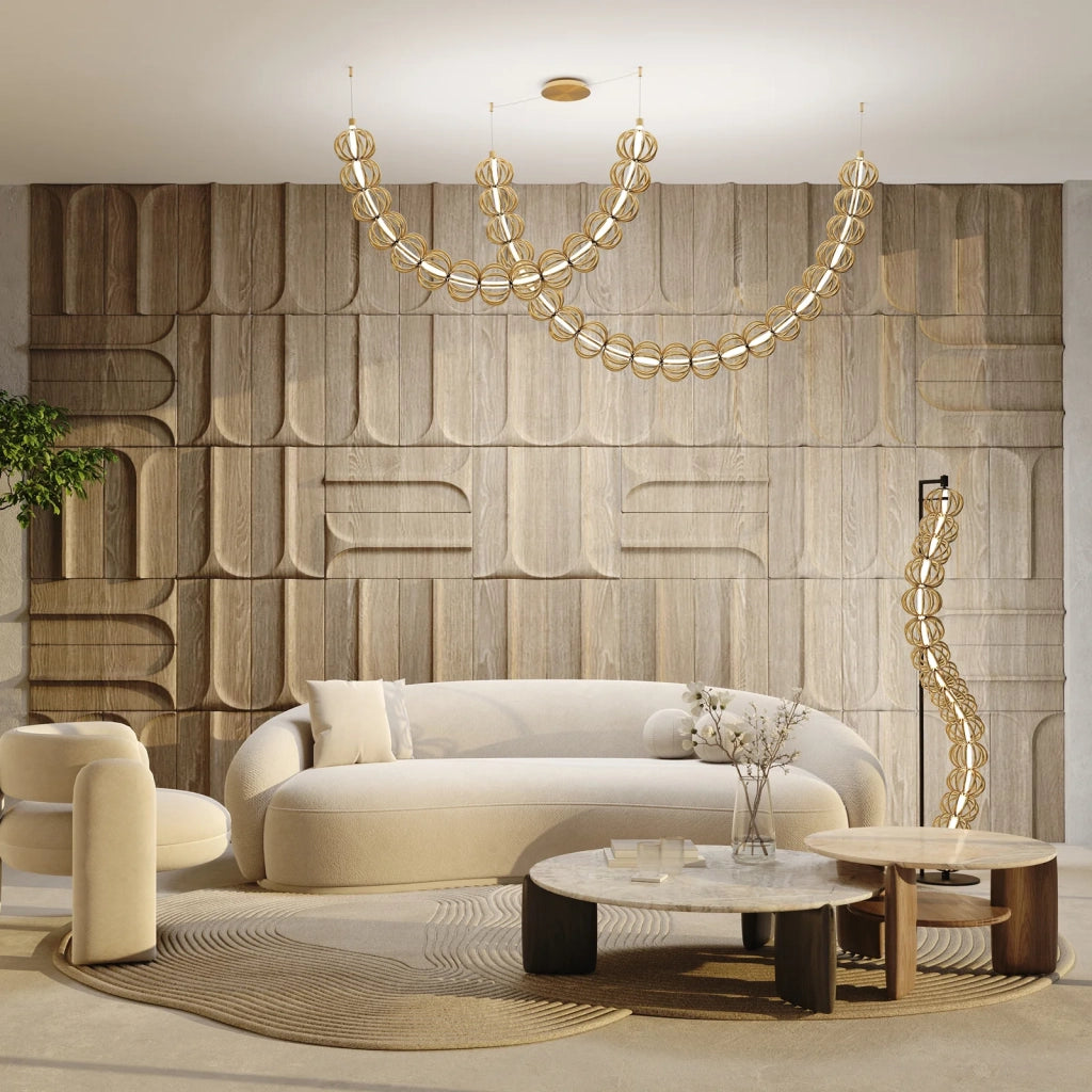 Maytoni Lampada da terra moderna Golden Cage 1 luce LED integrato nero metallo