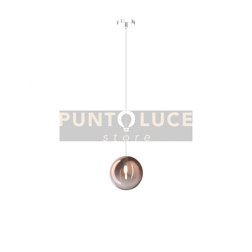 SOSPENSIONE CROMO 1 LUCE VETRO RAME 1184CR-S1-RA
