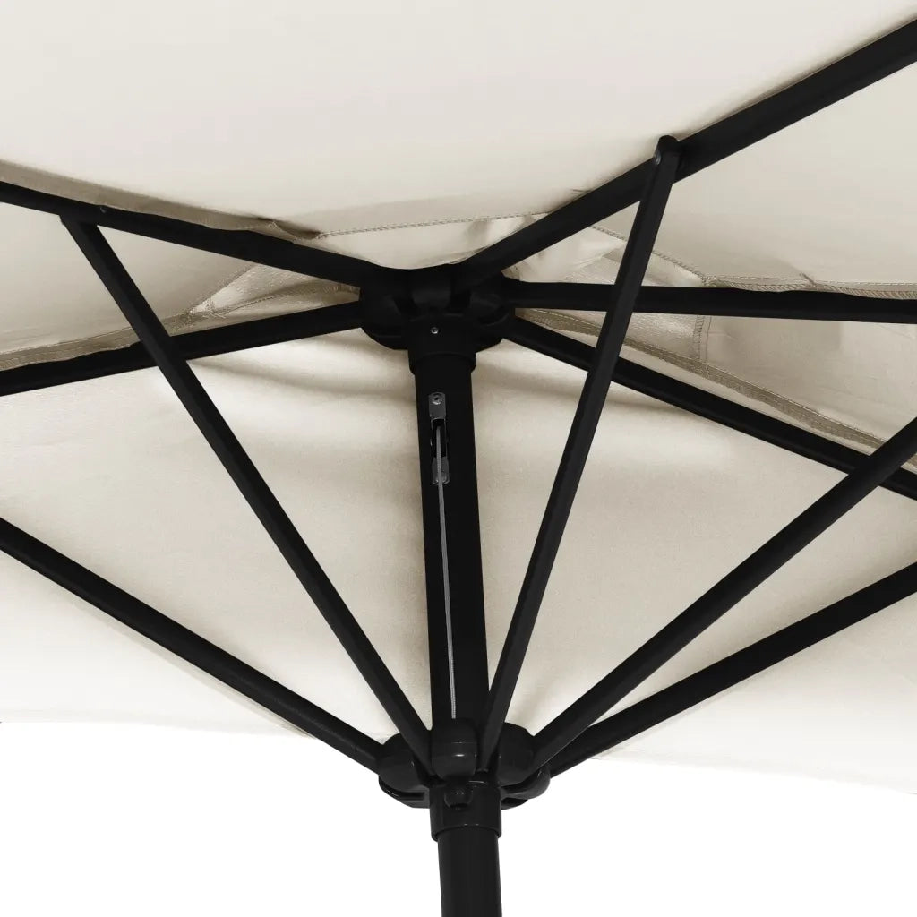 Ombrellone Balcone Palo in Alluminio Sabbia 270x144 cm a Metà 44587