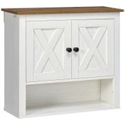 kleankin Armadio Murale, Mobile Bagno con Armadio e Vano Aperto, 60 x 19,5 x 52,5 cm, Bianco