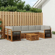Set di divani da esterno 8 pz Naturale e Grigio Chiaro 3384142