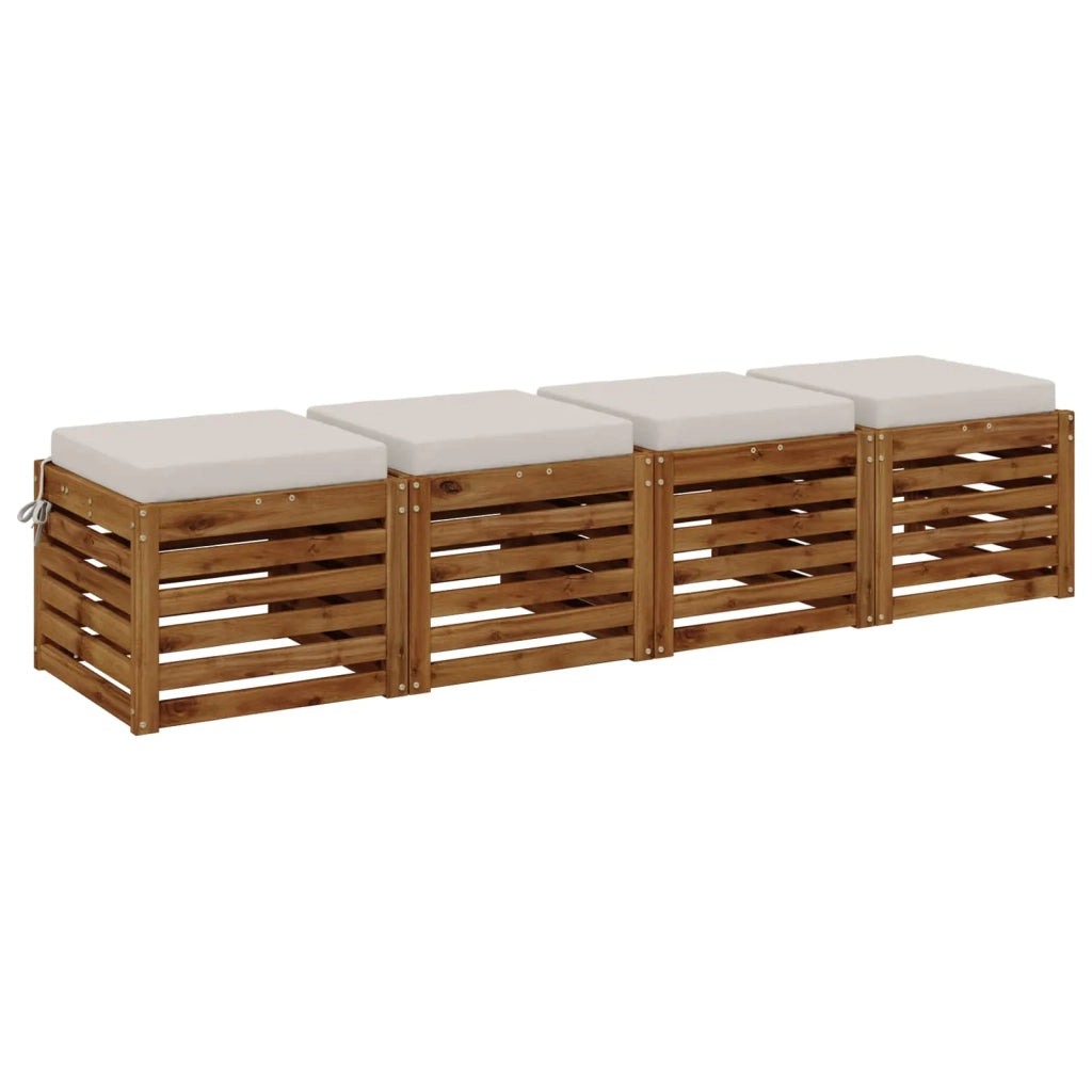 Cuscini per Sedia in 4 Pezzi SOEST 4 pz 100% Poliestere Bianco 944385