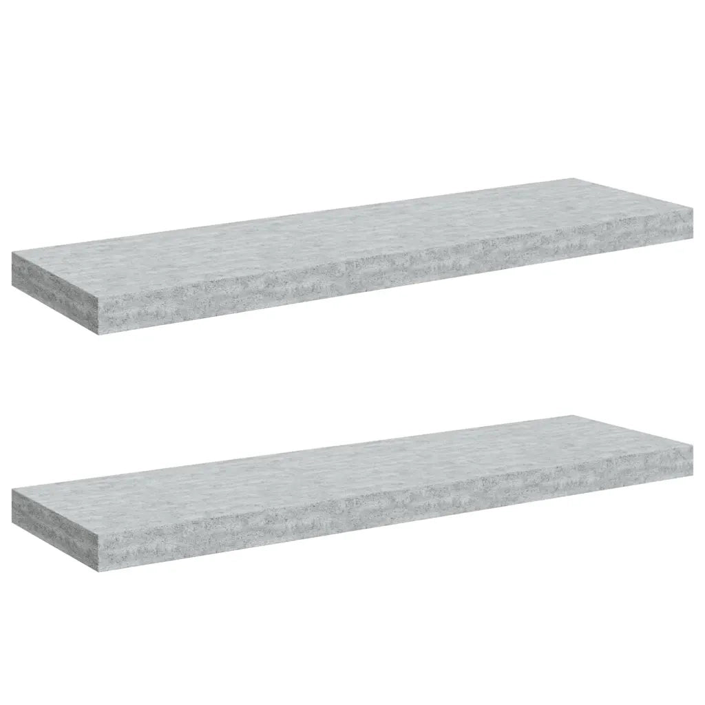 Scaffali a Parete 2 pz Grigio Cemento 80x23,5x3,8 cm in MDF 326601