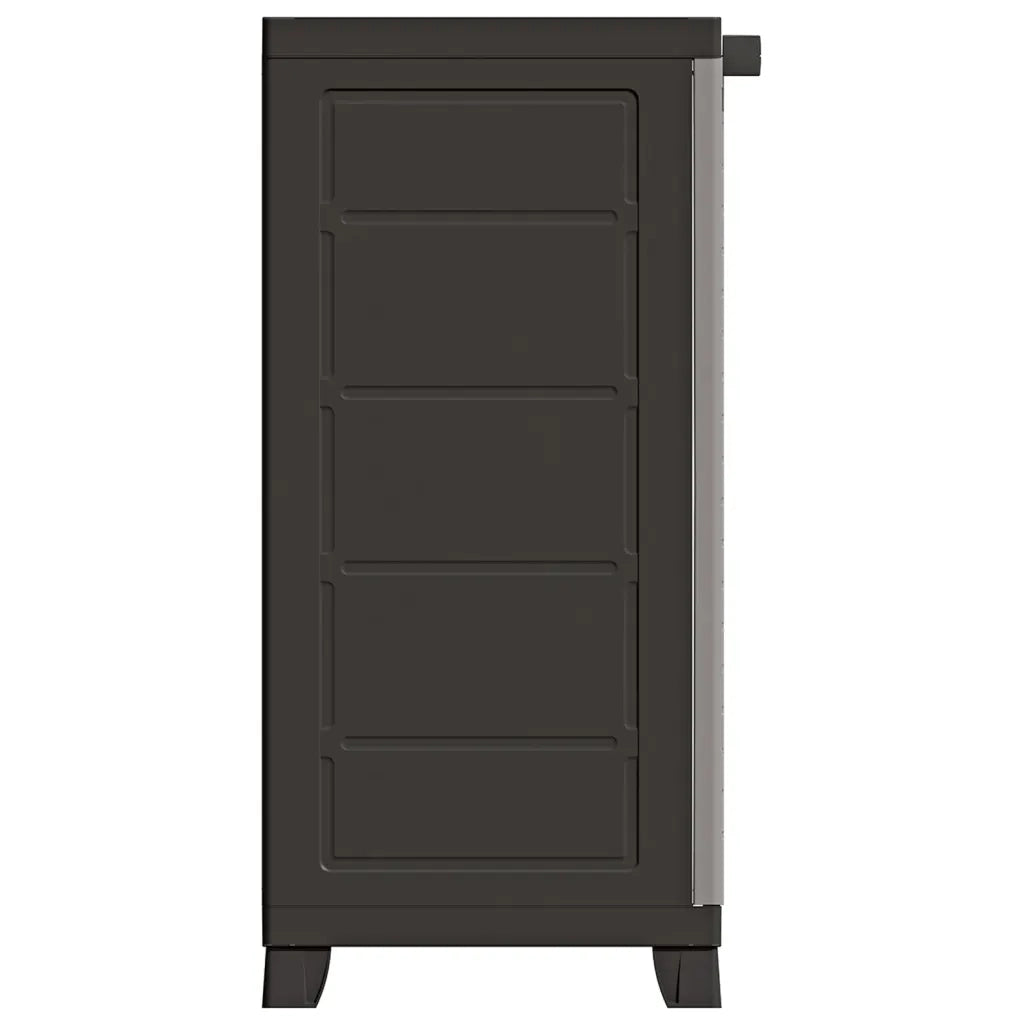Mobile contenitore compatto 65 x 45 x 97 cm con 2 ante e 3 ripiani ufficio/garage plastica grigia 02_0046949
