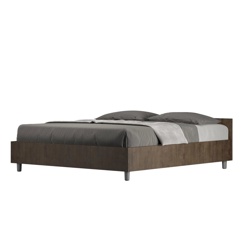 Letto Matrimoniale 160x190 cm Nuamo - Con rete,Noce