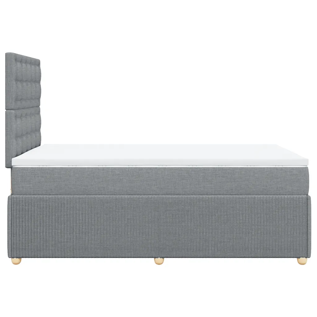 Giroletto a Molle con Materasso Grigio Chiaro 120x190cm Tessuto 3294309