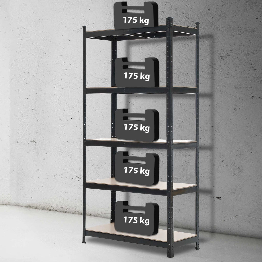 Scaffale Magazzino Alta Portata 875 Kg nero,90x40x180 cm