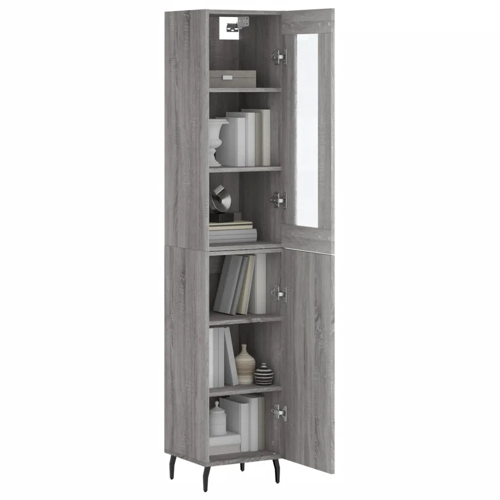 Credenza Grigio Sonoma 34,5x34x180 cm in Legno Multistrato 3199191
