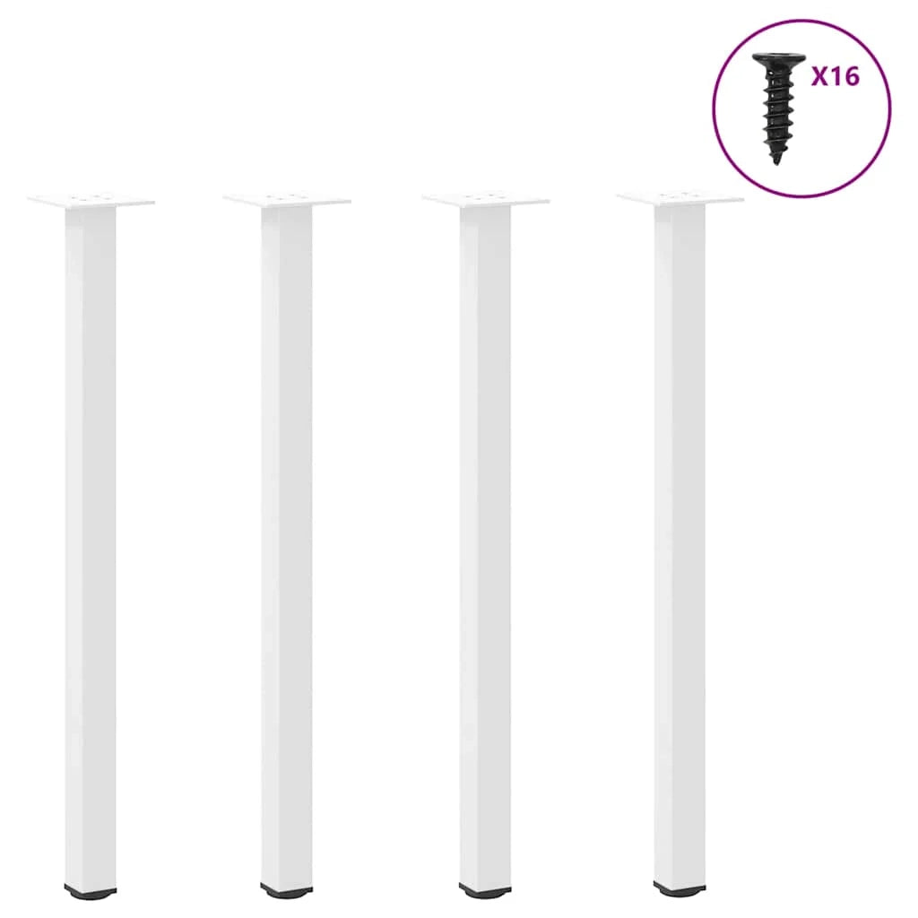 Set di 4 gambe per tavolo consolle regolabili moderne 72 x 72 x 74 cm in acciaio bianco 02_0056754