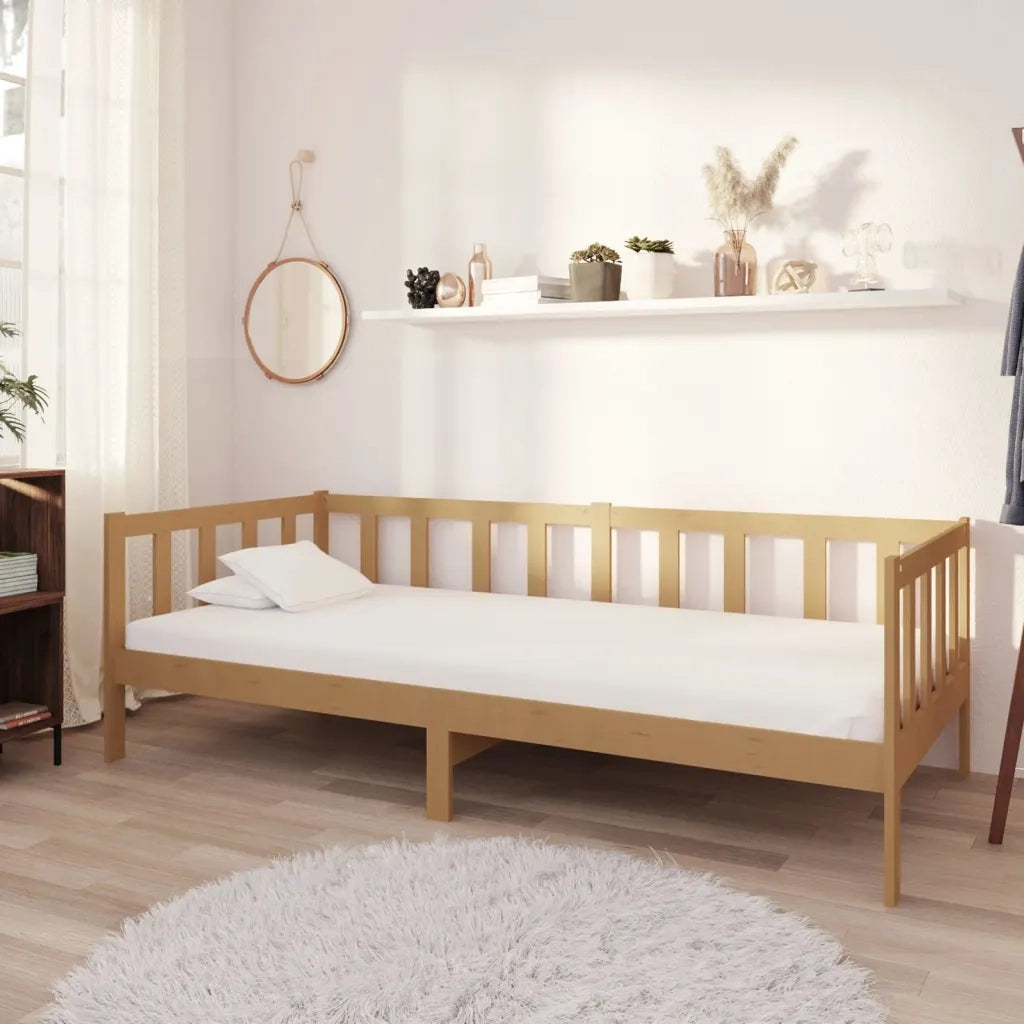 Divano Letto con Materasso 90x200 cm ambra in Legno di Pino 3083622