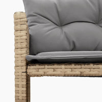 Divano Giardino con Tavolo e Cuscini a L Beige Misto Polyrattan 365576