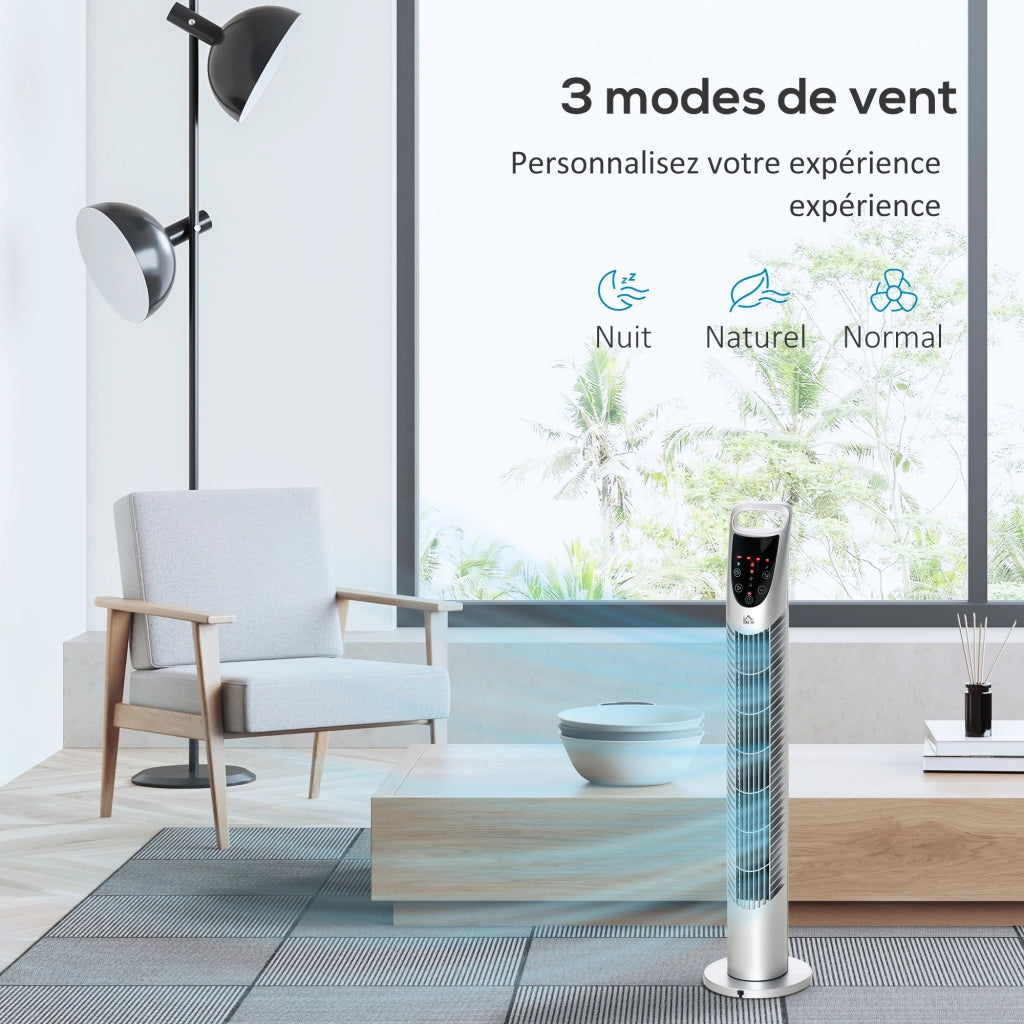 Ventilatore a colonna ¨C zephmum ¨C 40W 3 velocit¨¤ telecomando oscillante