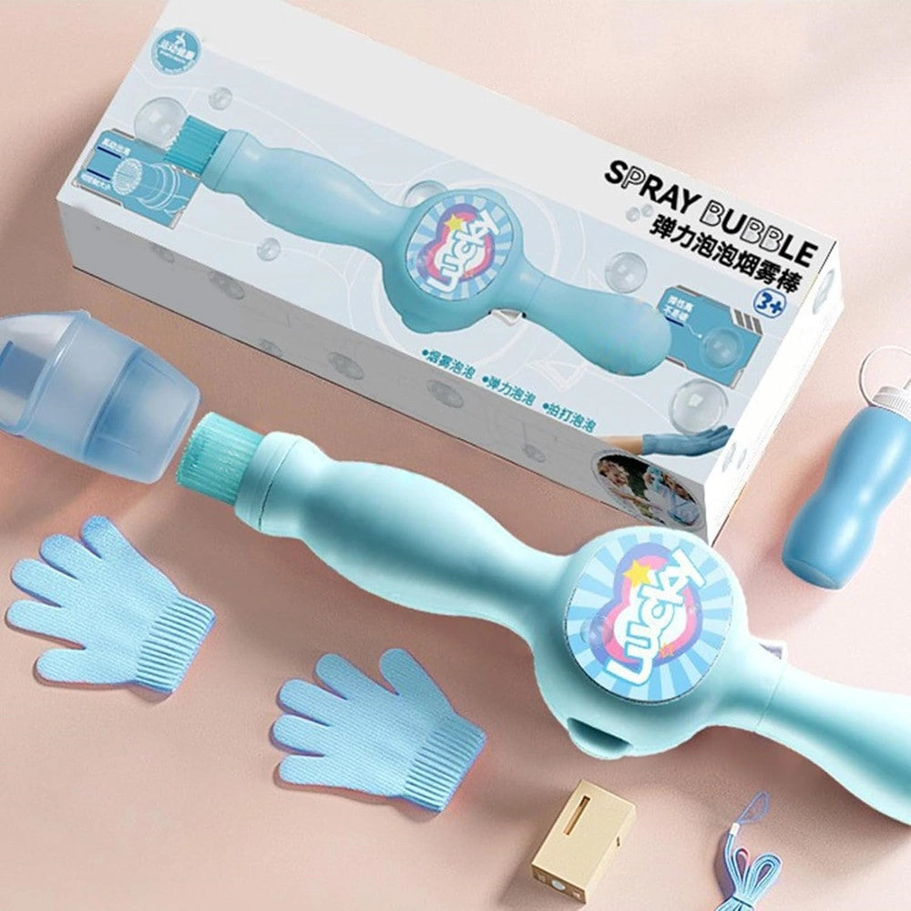 Trade Shop - Macchina Per Bolle Di Fumo Luce Colorata Per Feste Giocattolo Spiaggia Portatile Bambini -