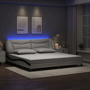 Giroletto con LED senza Materasso Hvar Bianco e Nero 200x200 cm 3213961