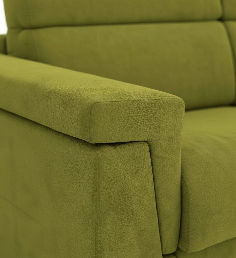 Lapio, Divano Fisso 2 Posti Sfoderabile Made in Italy, 185x95x100h cm Verde