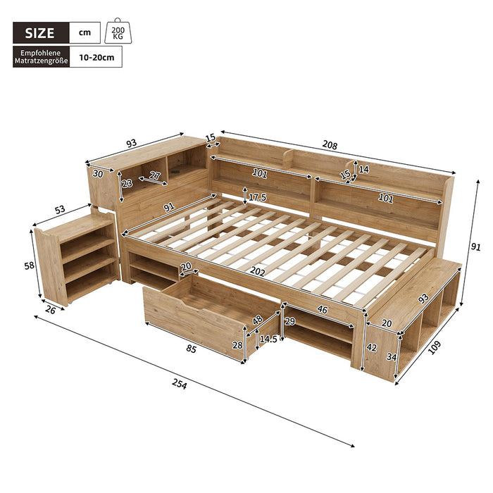 Letto bambino 90x200cm?- Xylo - legno USB naturale