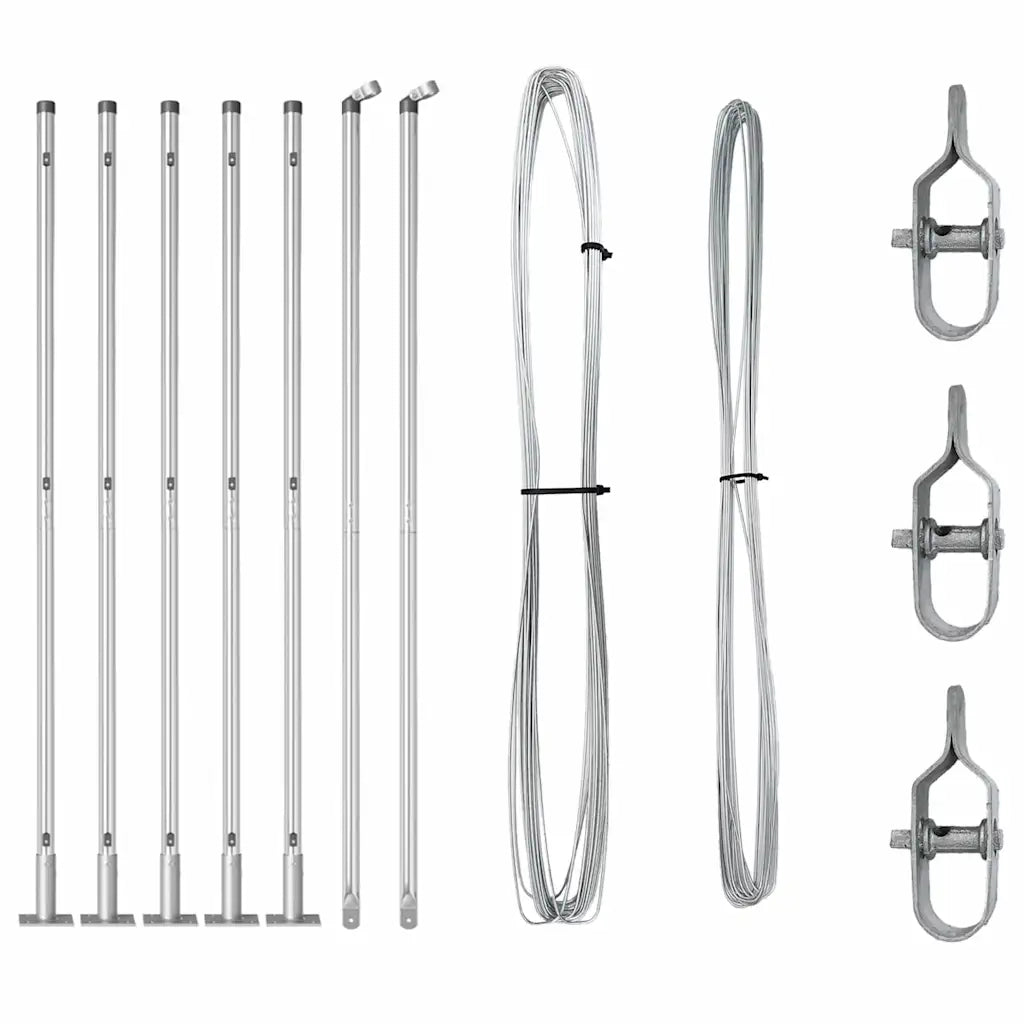 Palo della recinzione 7 pcs Argento Acciaio 42004328