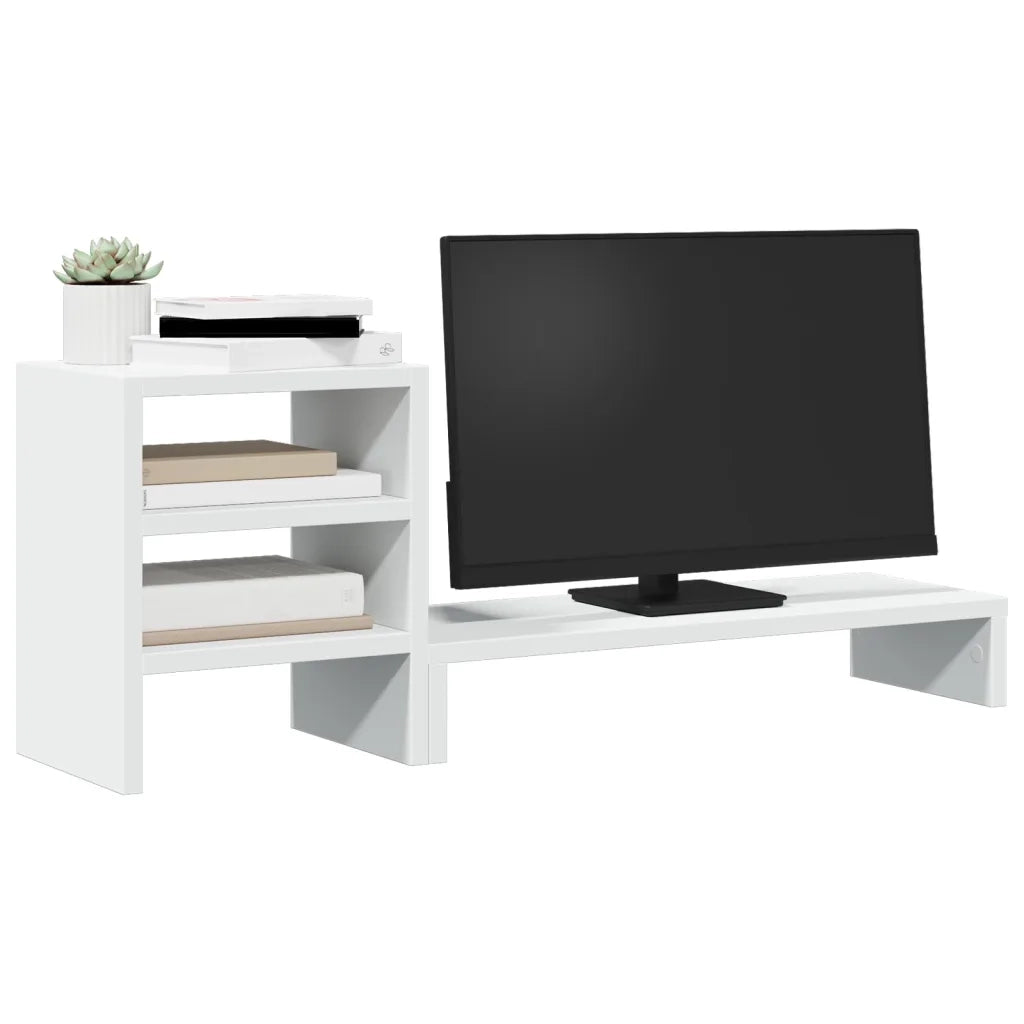Supporto Monitor con Organizzatore Bianco in Truciolato