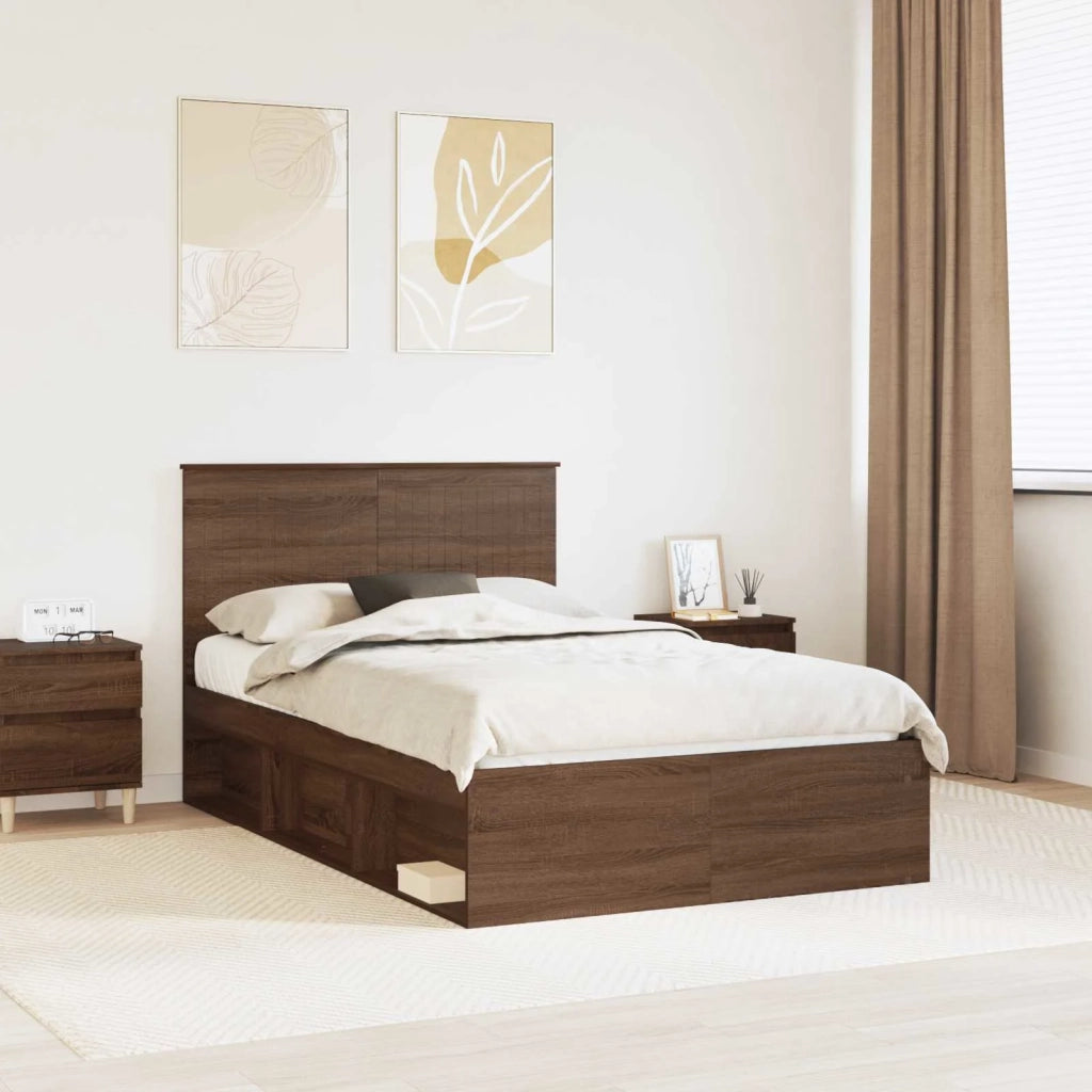 Struttura del letto Rovere Marrone 120 x 200 cm Pino massello 3411034