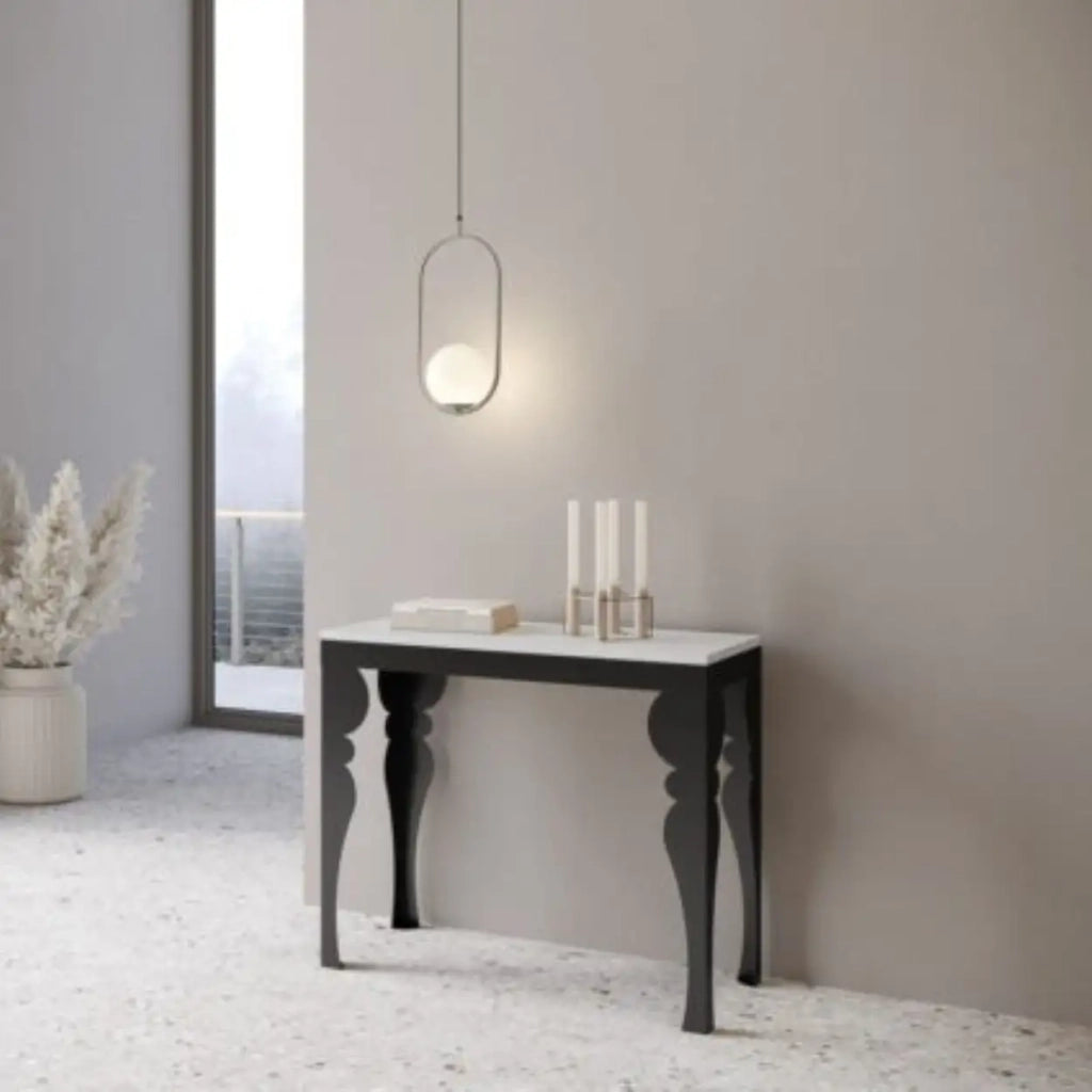 Consolle allungabile 90x40/300 cm Paxon Evolution bianco frassino telaio e gambe antracite
