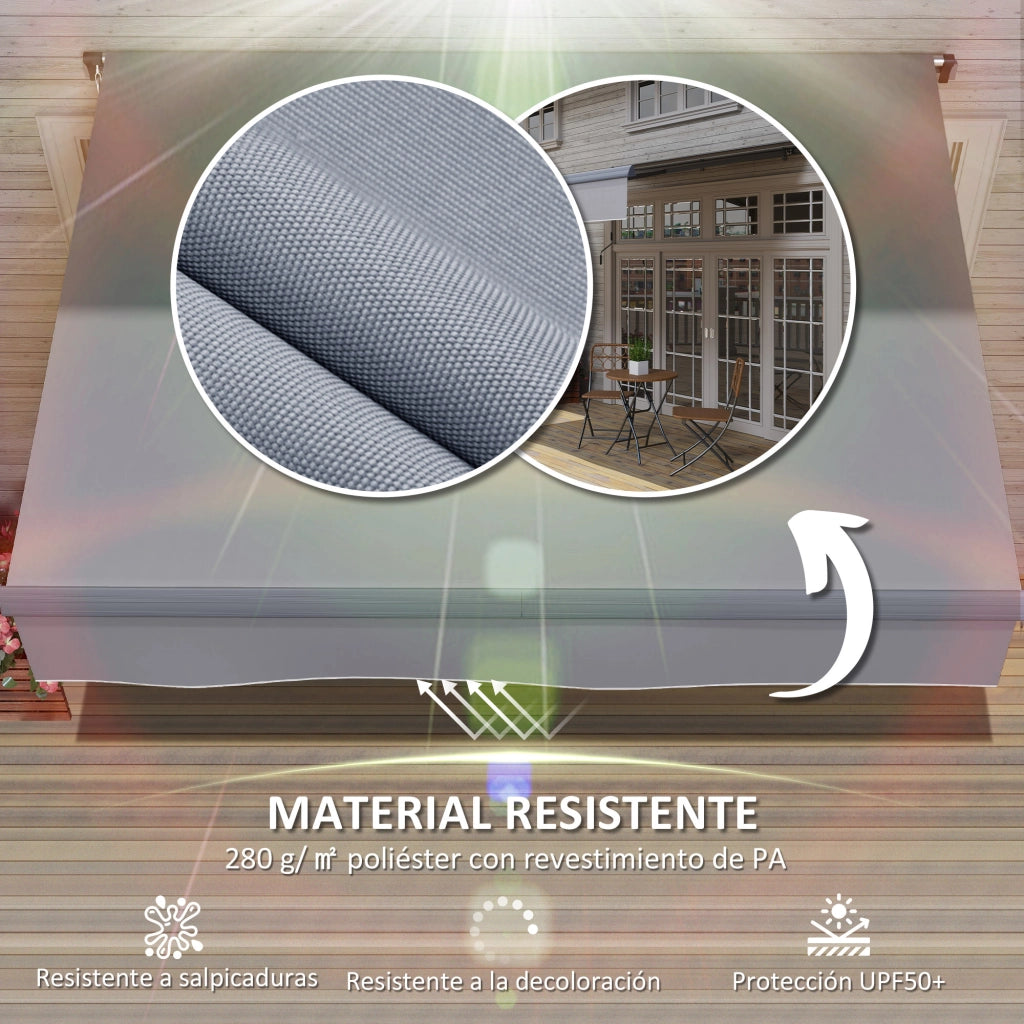 Tenda da giardino retrattile manuale ¨C zephmum ¨C grigio 295x200 cm