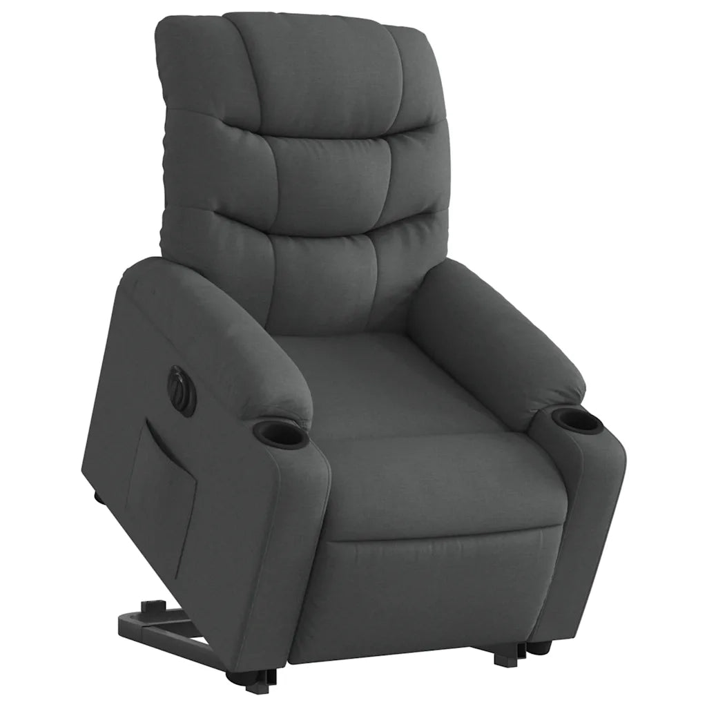 Poltrona Alzapersona Reclinabile Elettrica Grigio Scuro Tessuto 3206664