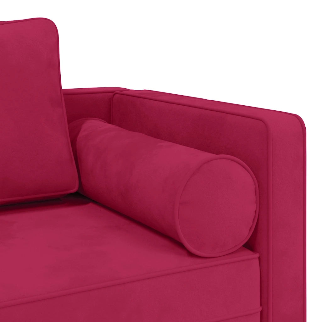 Chaise Lounge | Sedia a Sdraio con Cuscini Rosso Vino in Velluto CFW3908860