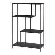 Libreria a 4 ripiani 115 x 75 x 35 cm acciaio nero opaco 03_0009007