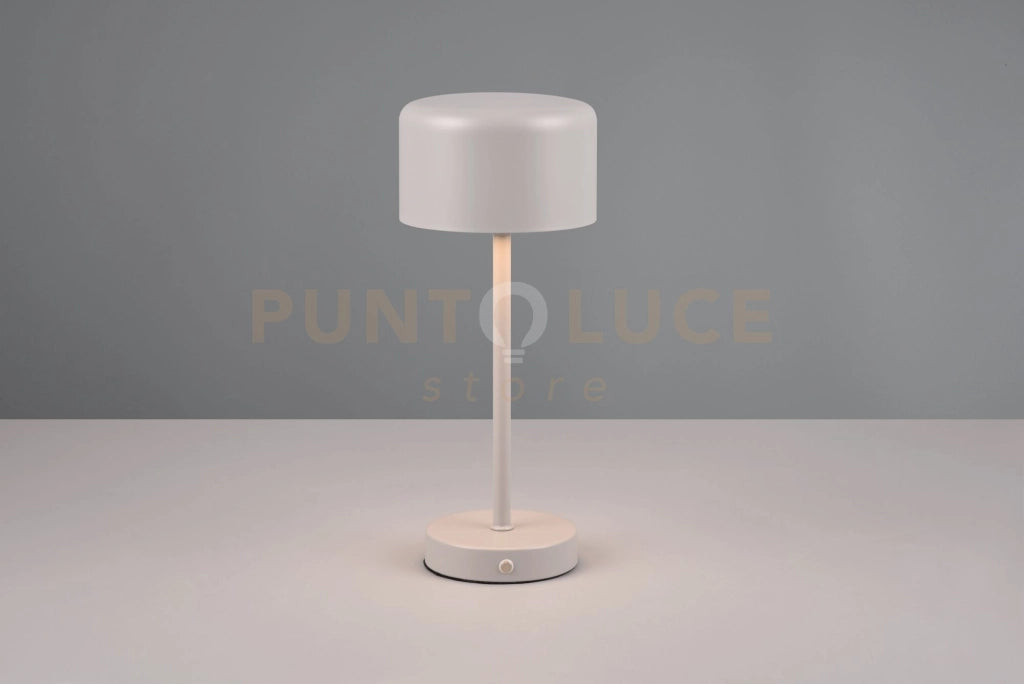 JEFF LAMPADA DA APPOGGIO RICARICABILE METALLO GRIGIO PASTELLO ACCENSIONE TOUCH H. 30CM LED 1,5W 120lm, 3000K DIMMERABILE